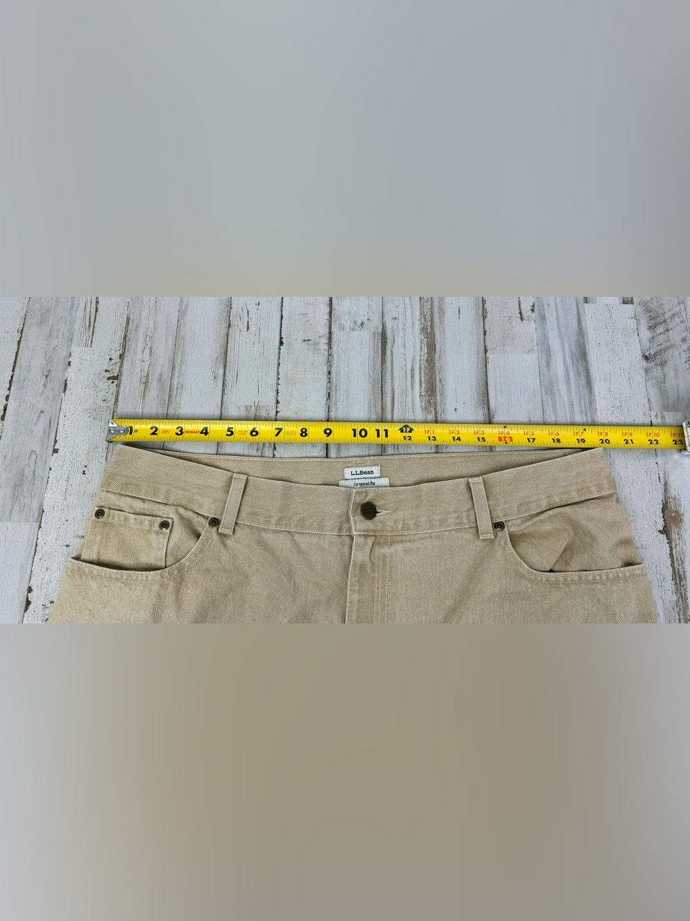 L.L. Bean Women’s Tan Jeans Original Fit Straight 20MT (40x33) Regular - Picture 6 of 11